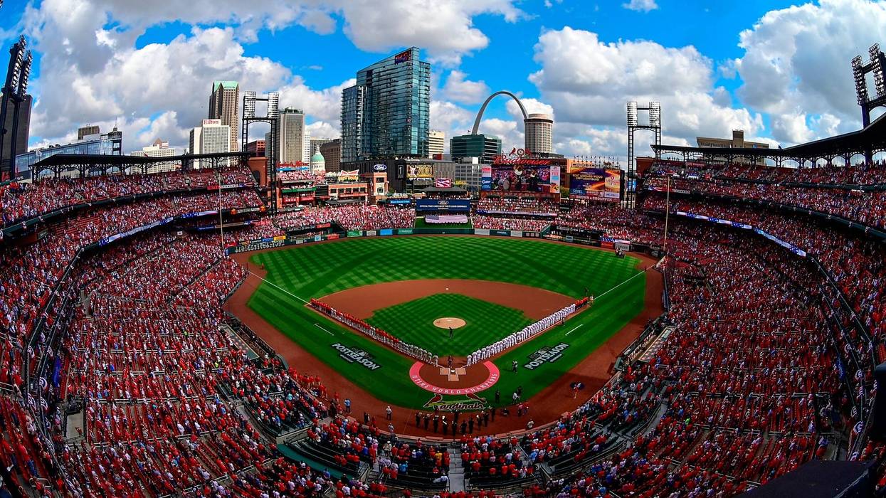 photo of busch stadium during a game