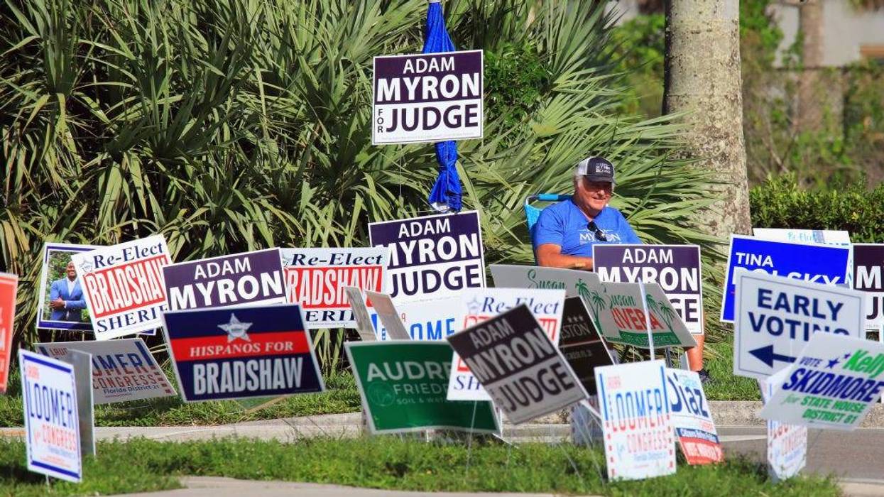 Photo of campaign signs in Florida.
