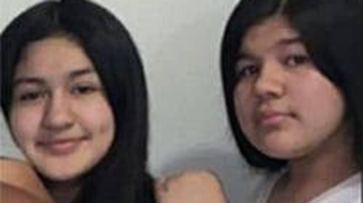 Photo of the two missing girls, Angie Garcia (left), aged 14, and Brenda Castro (right), aged 15.