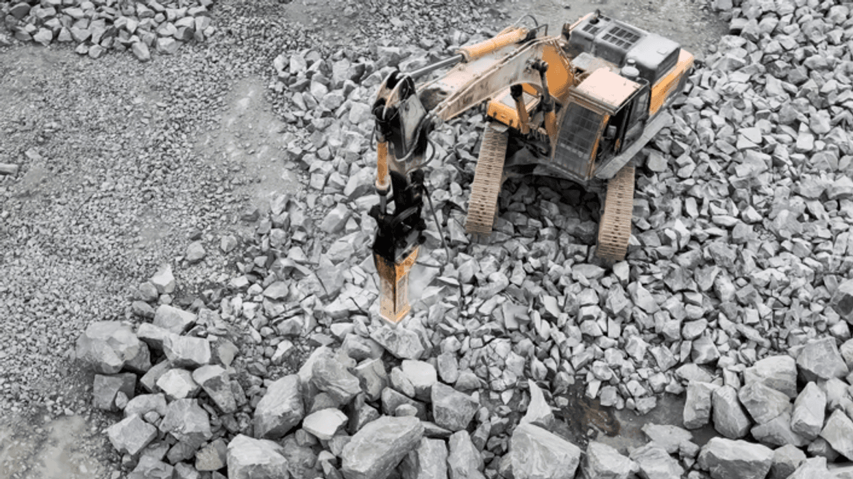 Photo of work at a rock quarry