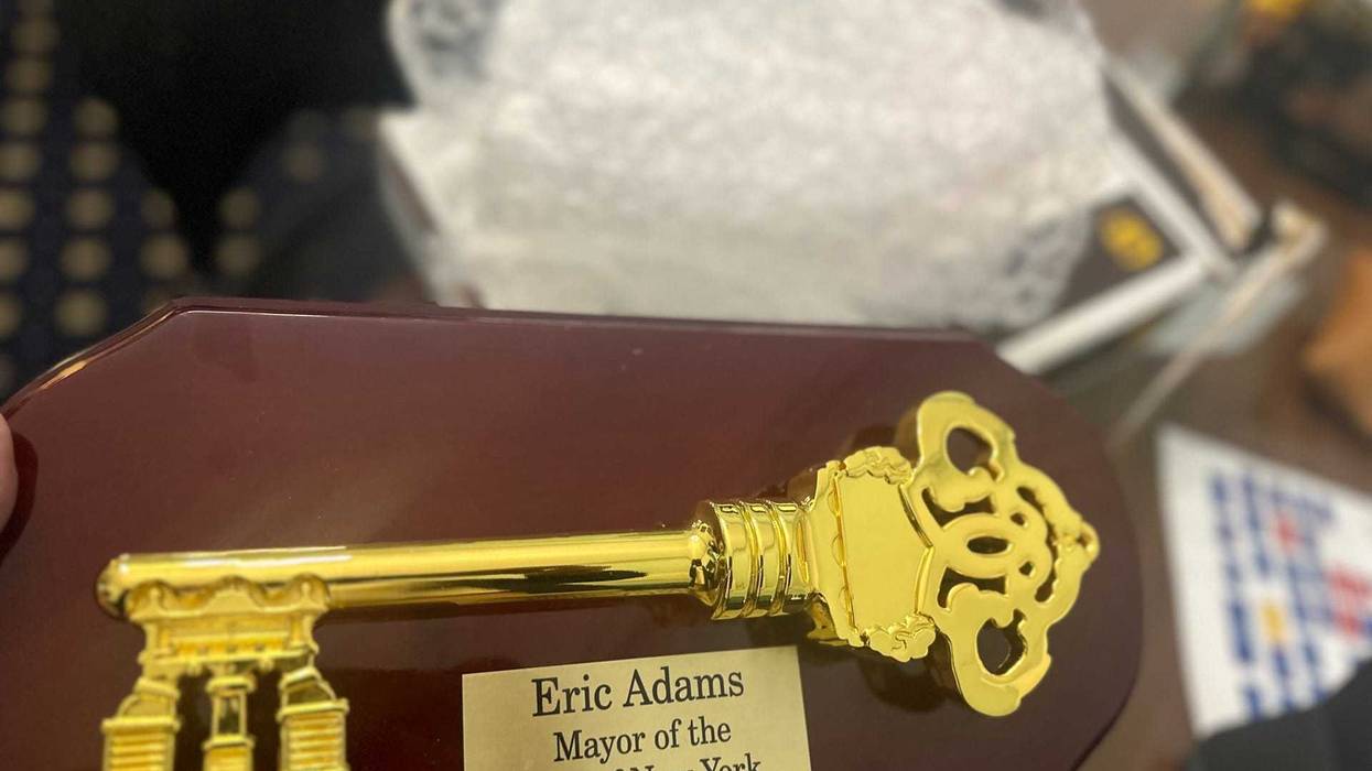 Photo provided by the Office of New York City Mayor Eric Adams showing that the key previously presented to Sean "Diddy" Combs was returned on June 10 and is back in City Hall possession.