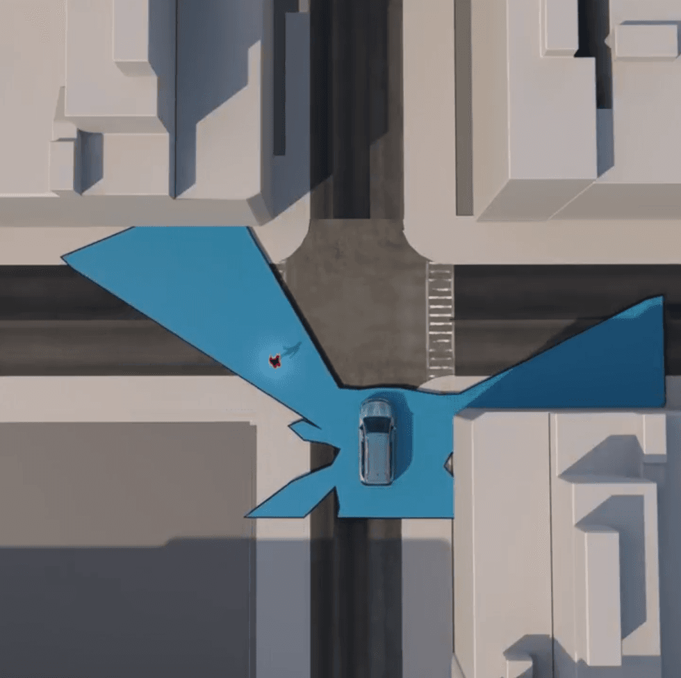 Photo shows how large a blind spot can be