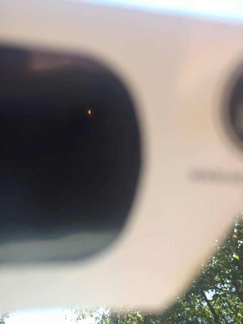 Photo taken by Stacie Bartro through the lens of solar eclipse viewing glasses