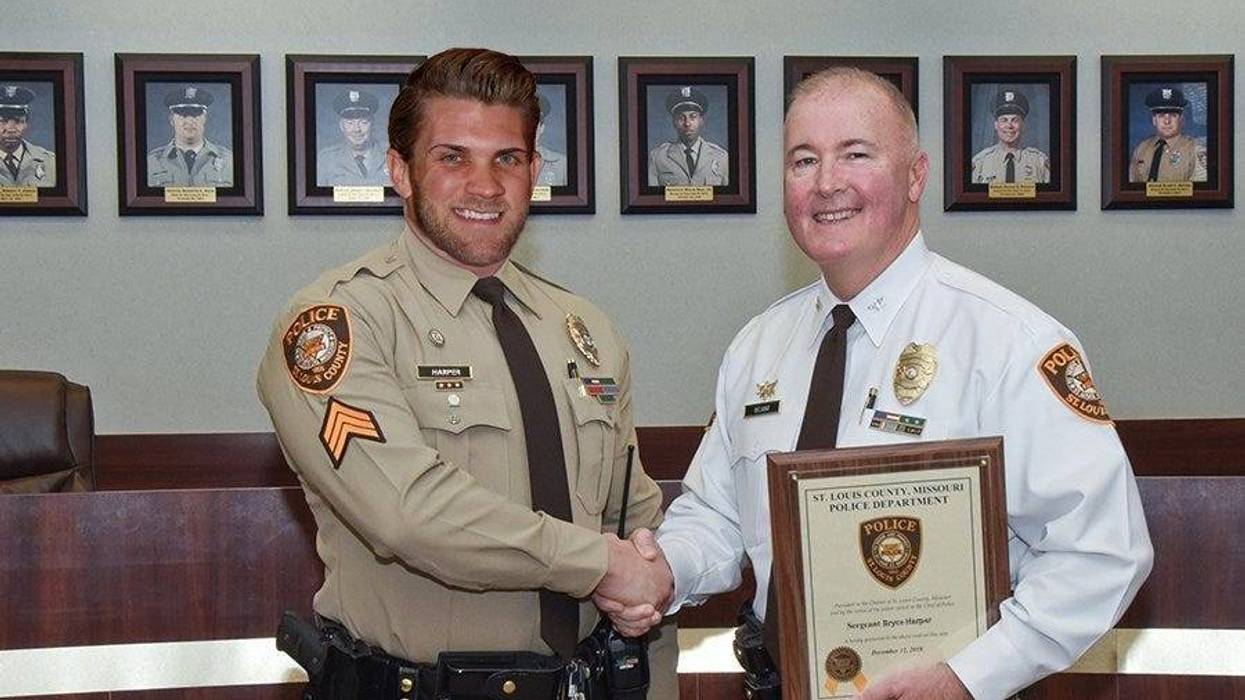 Photoshop from St. Louis County Police with Bryce Harper.