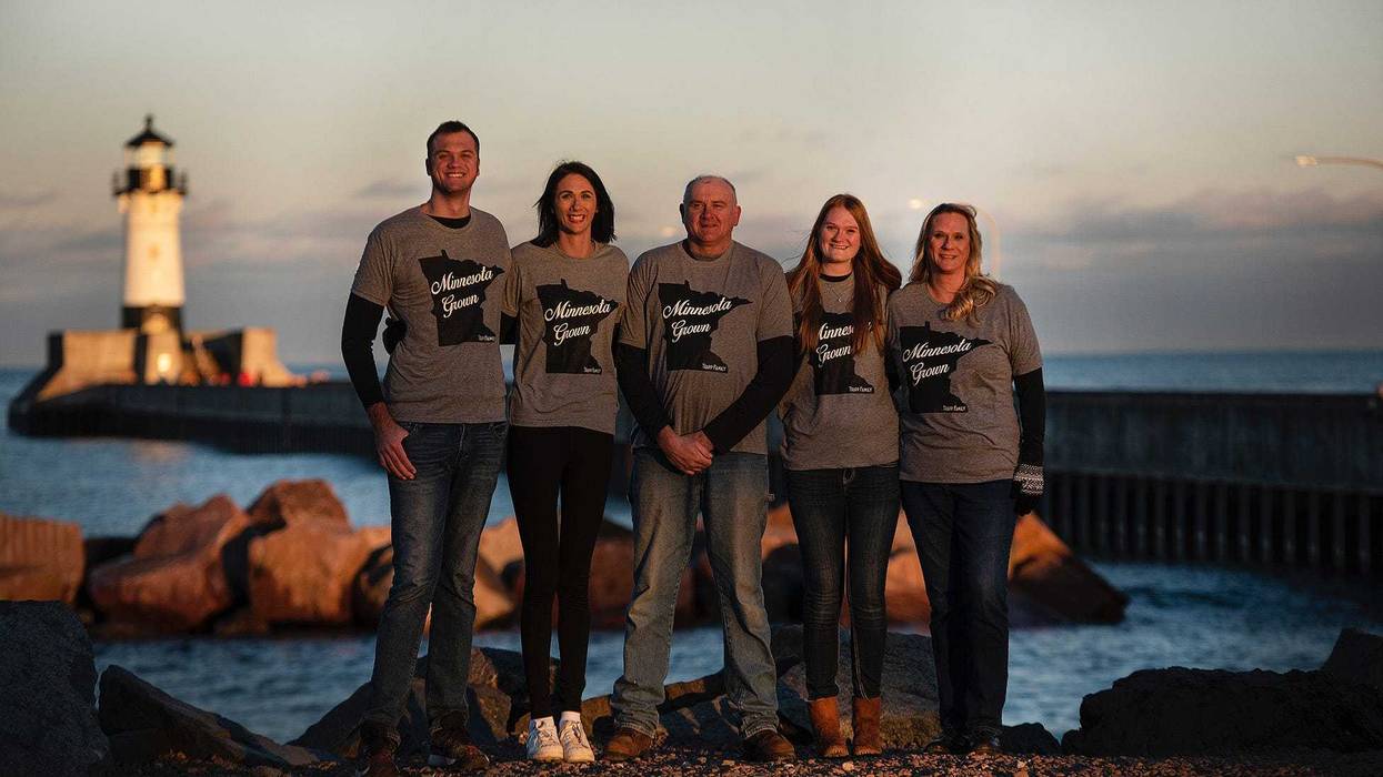 Pictured at the Duluth North Pier Lighthouse, from left: Adam Trapp, Savanna Trapp-Blanchfield, Scott Trapp, Molly Steede and Krissy Trapp.