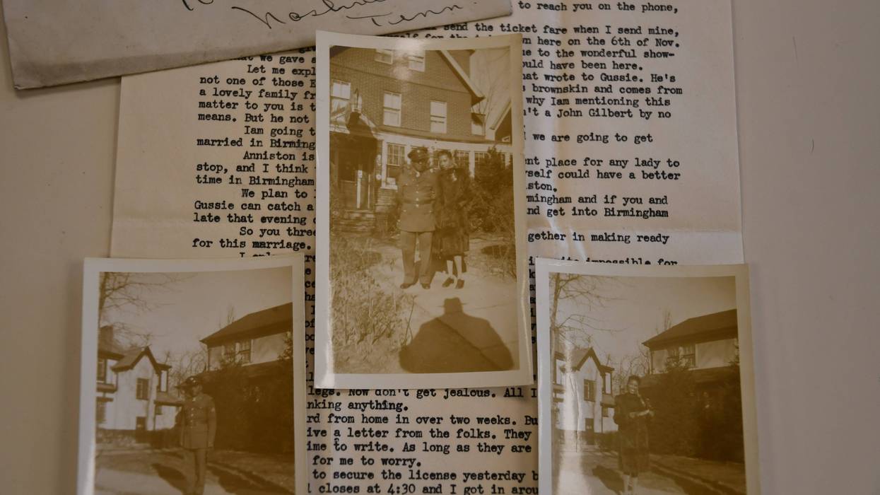 Pictures of William Raymond Whittaker and his wife, Jane Dean Whittaker, are on top of letters the two of them wrote to each other while he was serving in the military, photographed Monday, Feb. 9, 2026, in Nashville, Tenn.