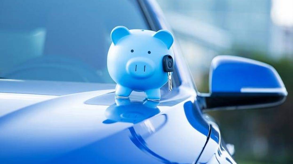 piggy bank on a car