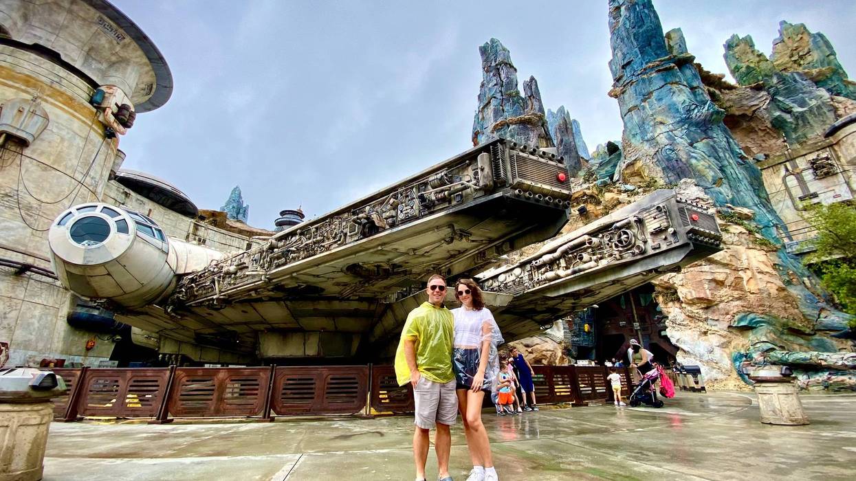 Pike and his wife Lauryn in Galaxy's Edge