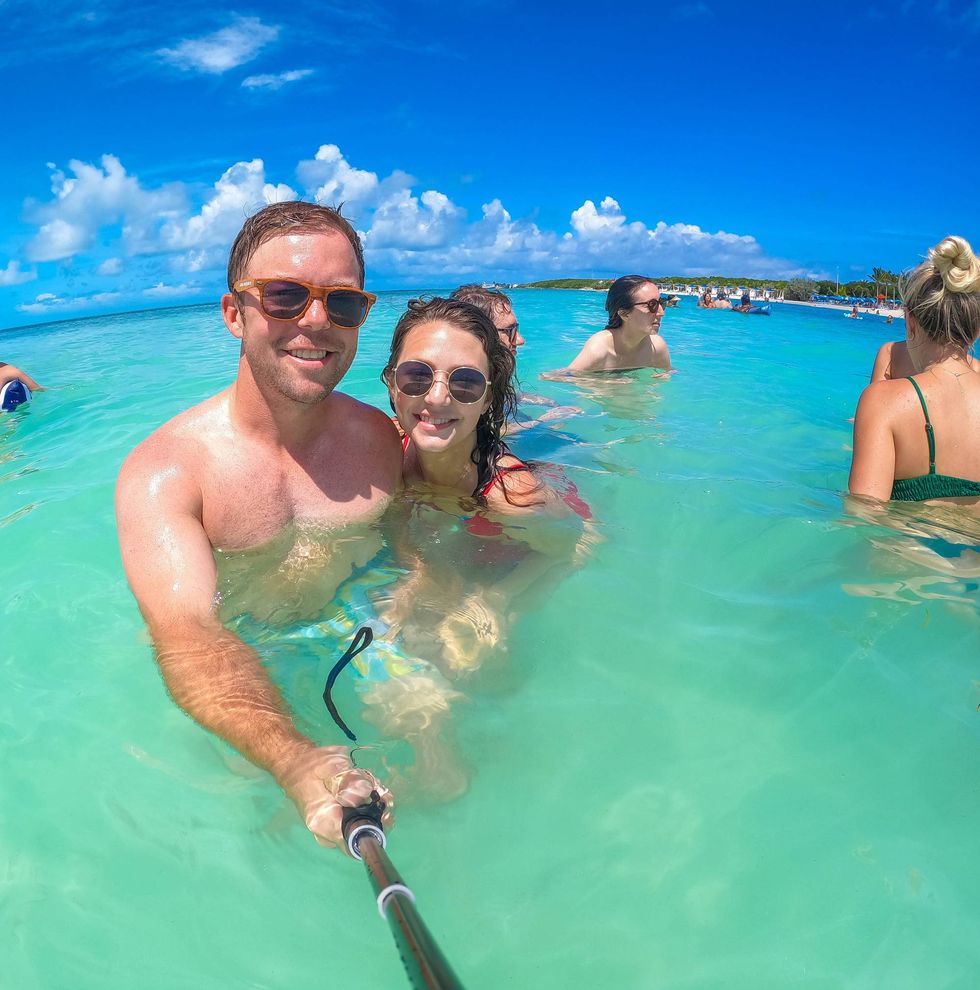 Pike and Lauryn in water