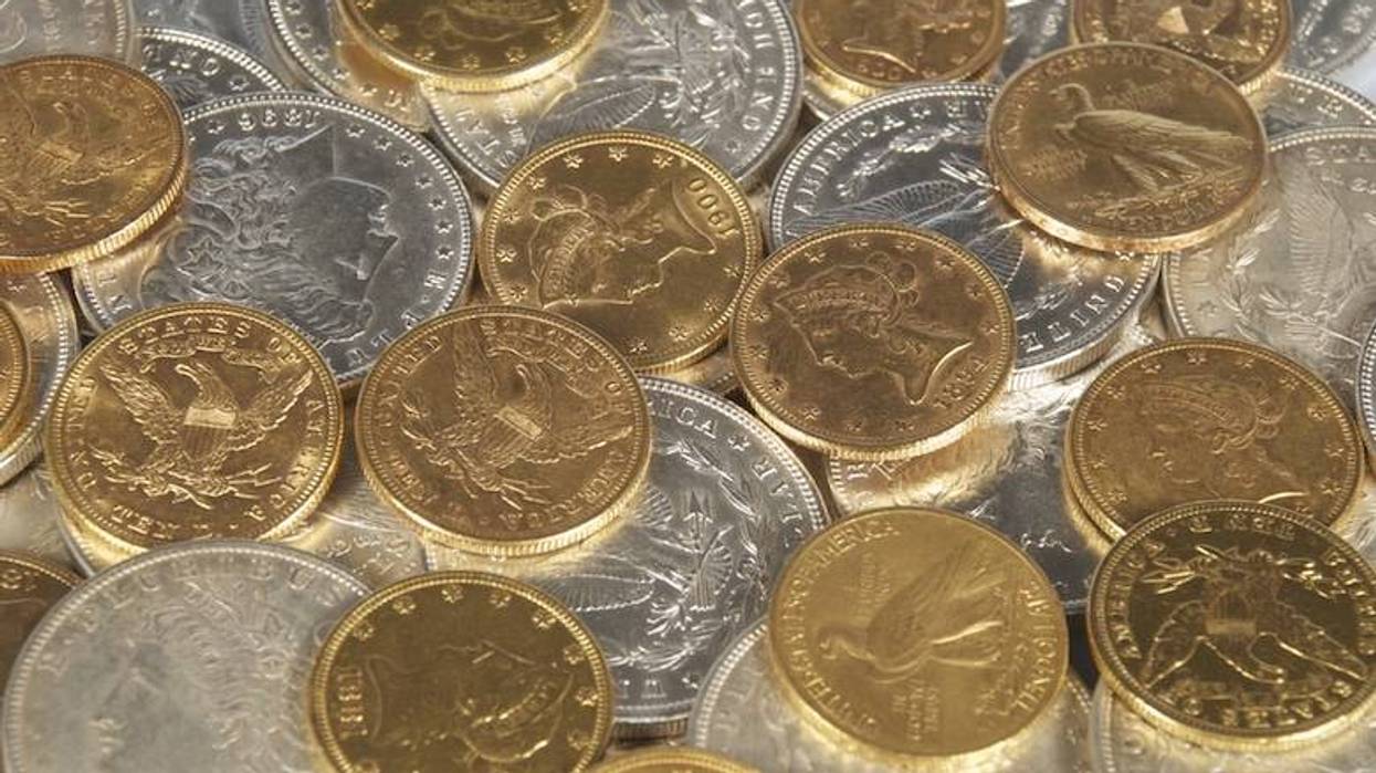 Pile of gold and silver coins