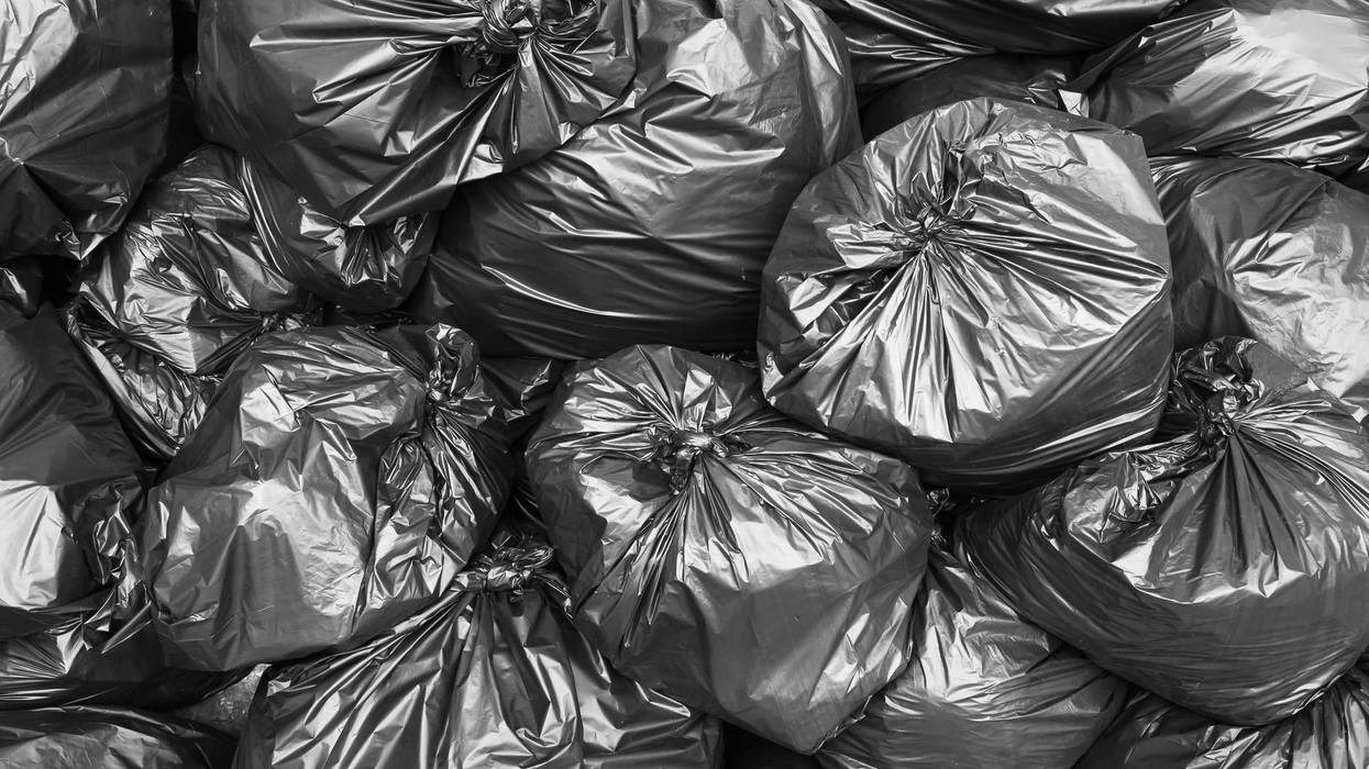 Pile of trash bags