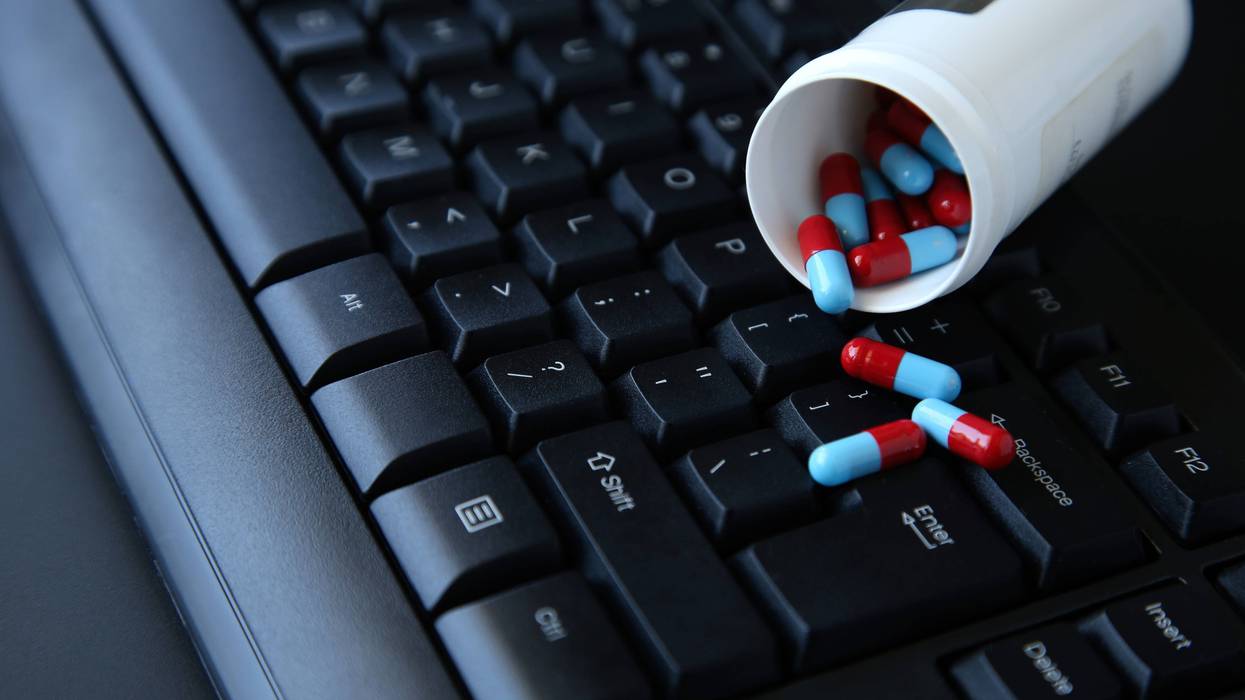 pills on keyboard