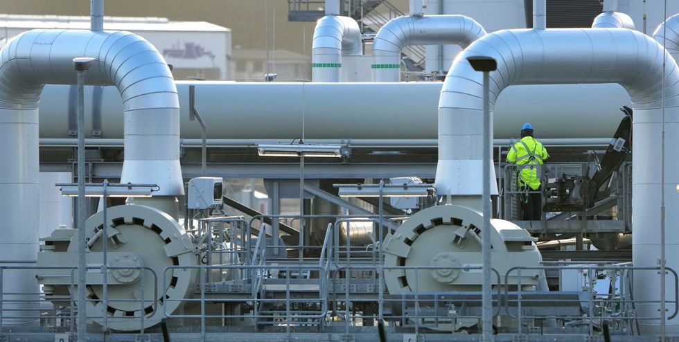 Pipes at the landfall facilities of the