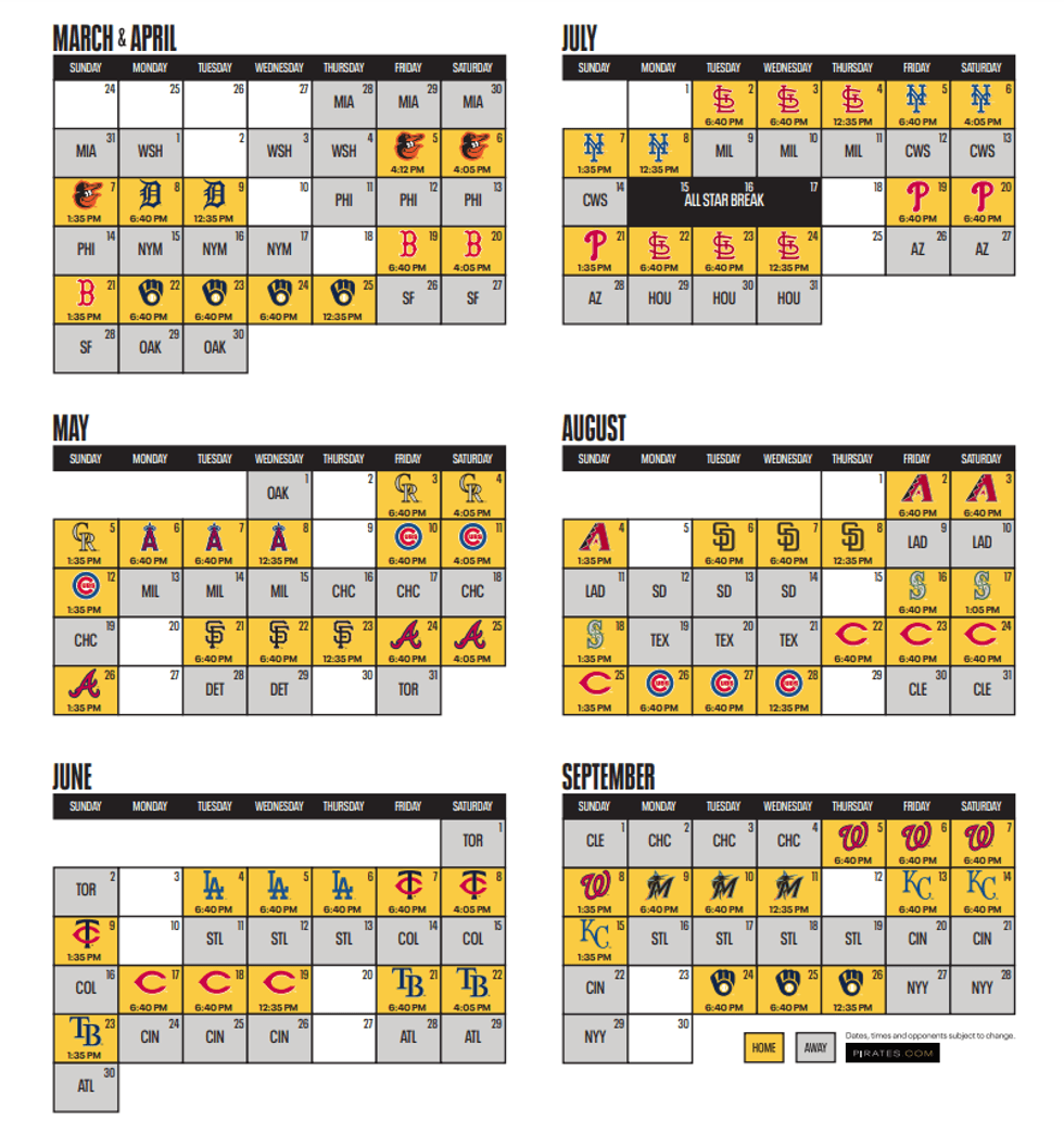 Pirates 2024 Schedule