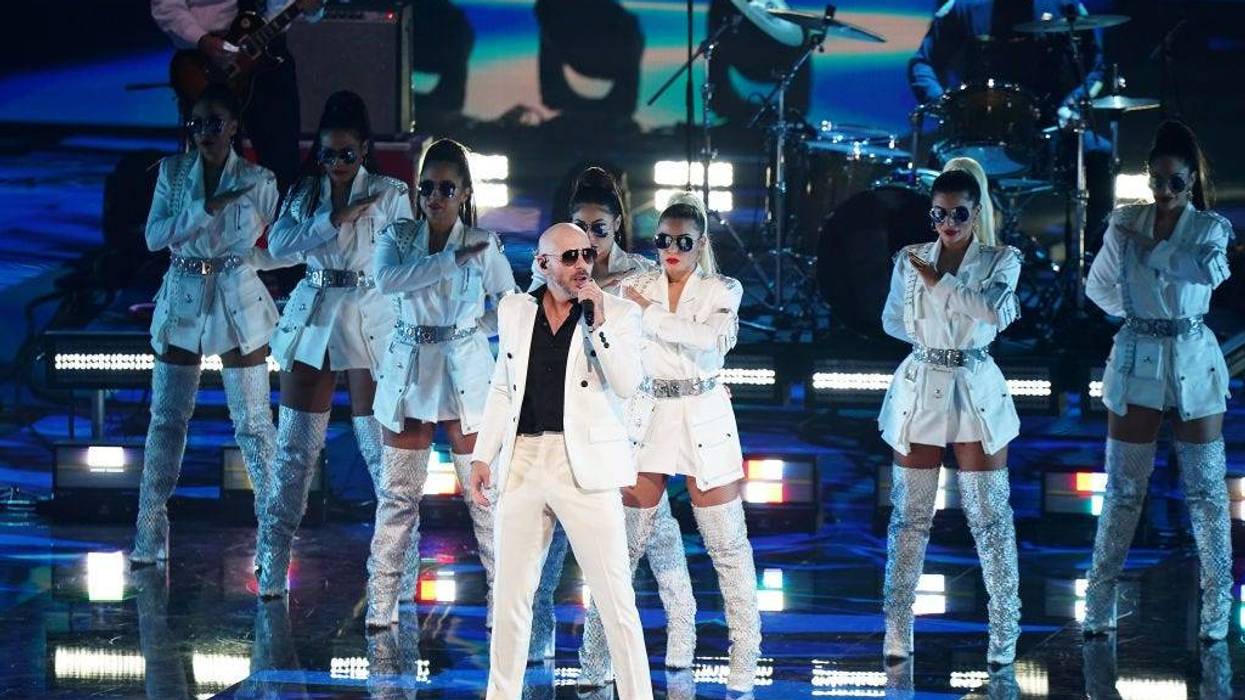 Pitbull performs with First Responders at the 2020 Latin GRAMMY Awards on November 15, 2020 in Miami, Florida.