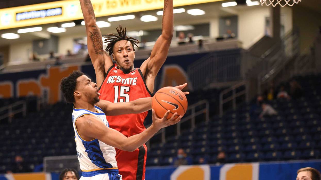 Pitt about to have shot blocked by NC State