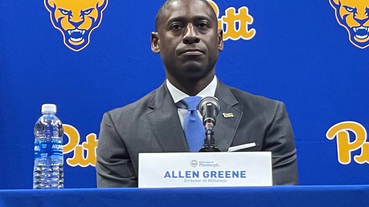 Pitt AD Allen Greene at podium