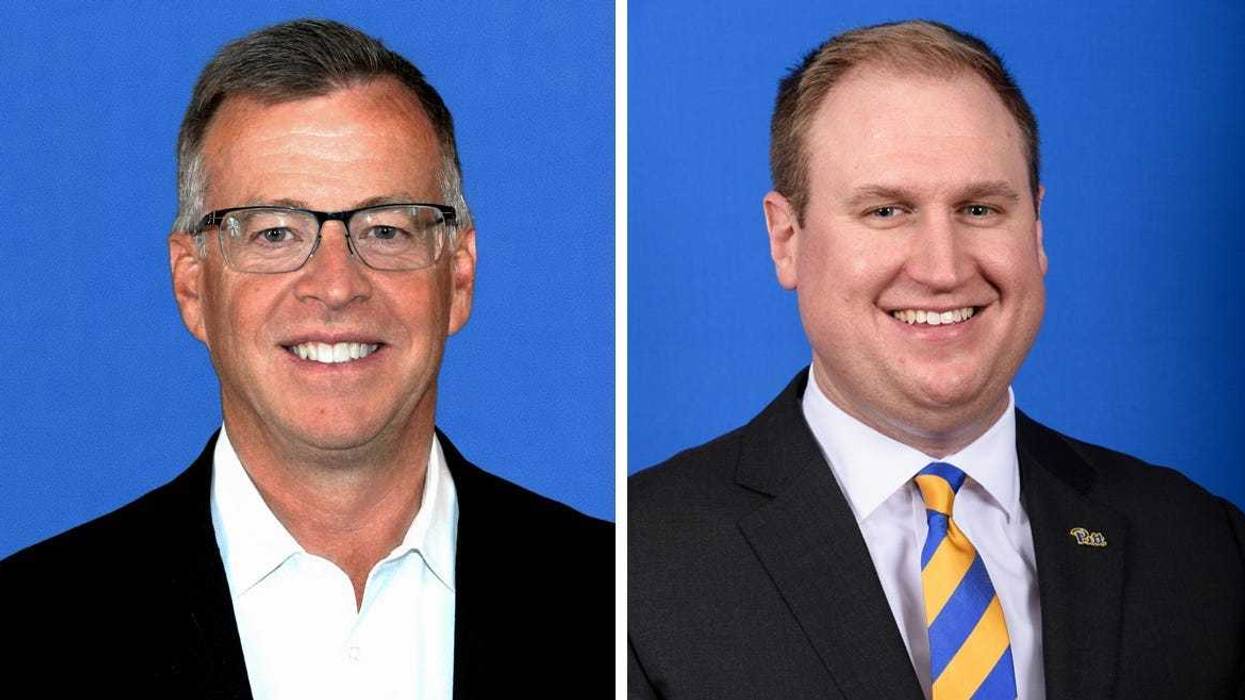 Pitt Broadcasters Larry Richert and Pat Bostick