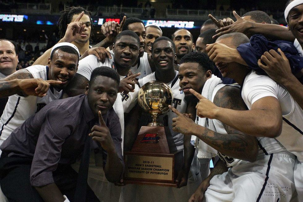 Pitt celebrating Big East title