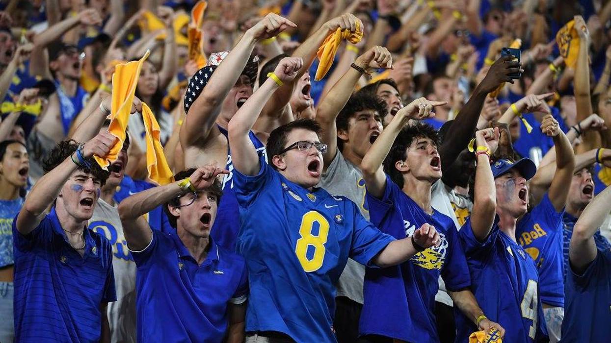 Pitt football fans celebrating
