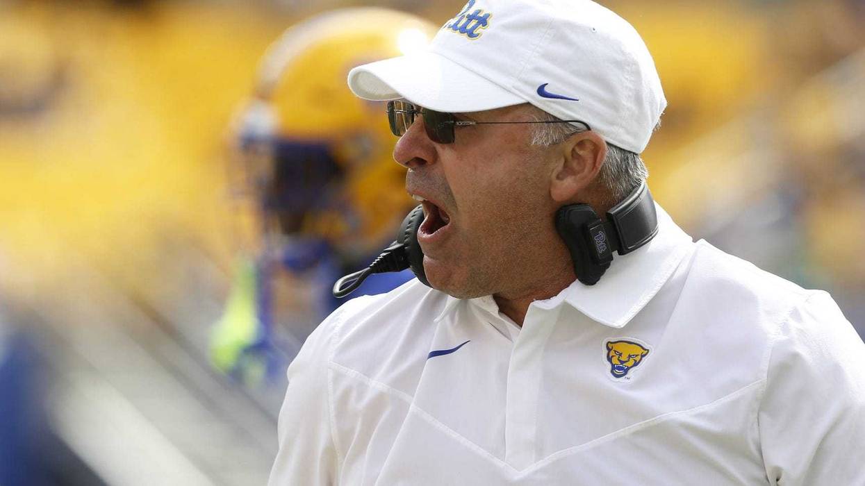 Pitt head coach Pat Narduzzi yelling