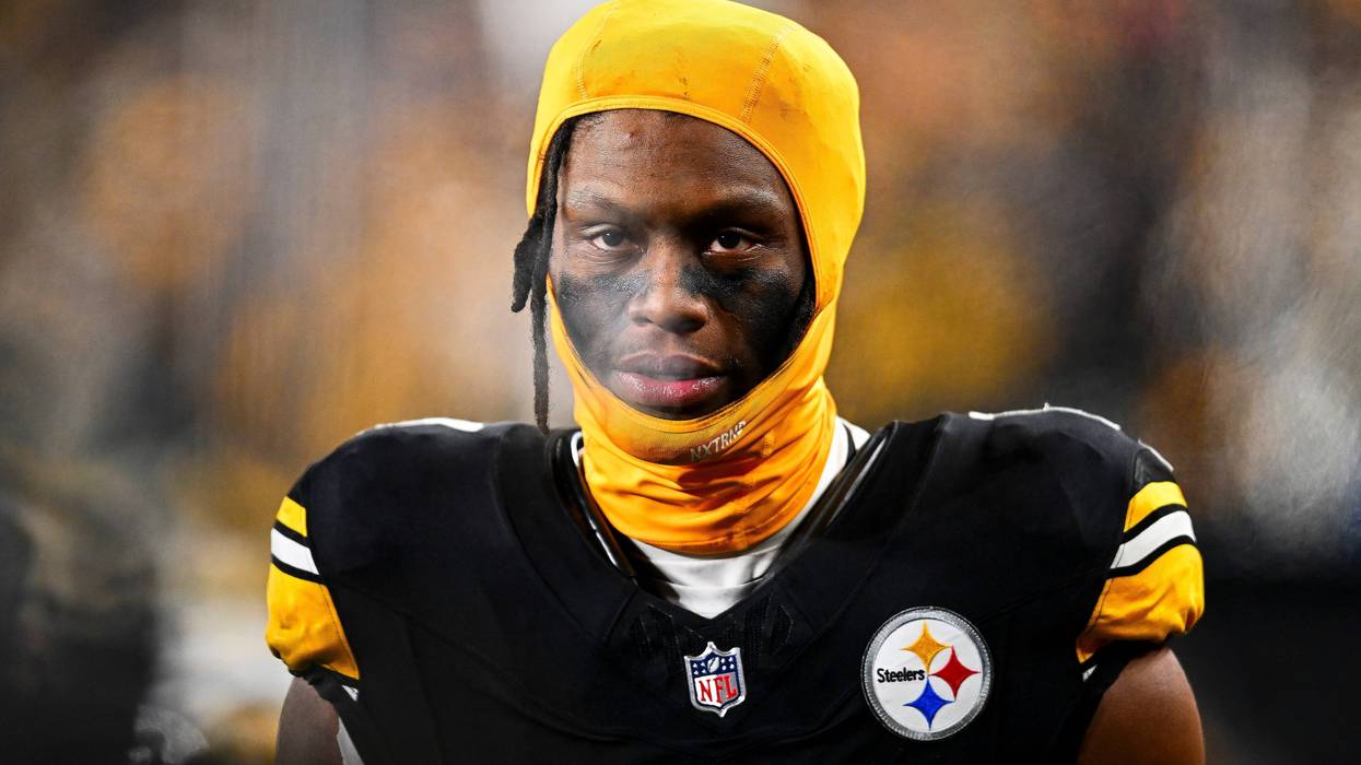 PITTSBURGH, PENNSYLVANIA - JANUARY 04: George Pickens #14 of the Pittsburgh Steelers looks on during a game against the Cincinnati Bengals at Acrisure Stadium on January 04, 2025 in Pittsburgh, Pennsylvania. (Photo by Joe Sargent/Getty Images)