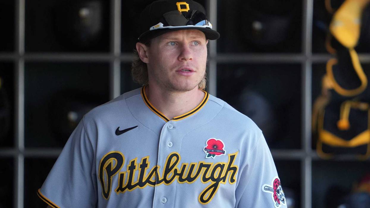 Pittsburgh Pirates center fielder Jack Suwinski (65) walks in the dugout before the game against the San Francisco Giants