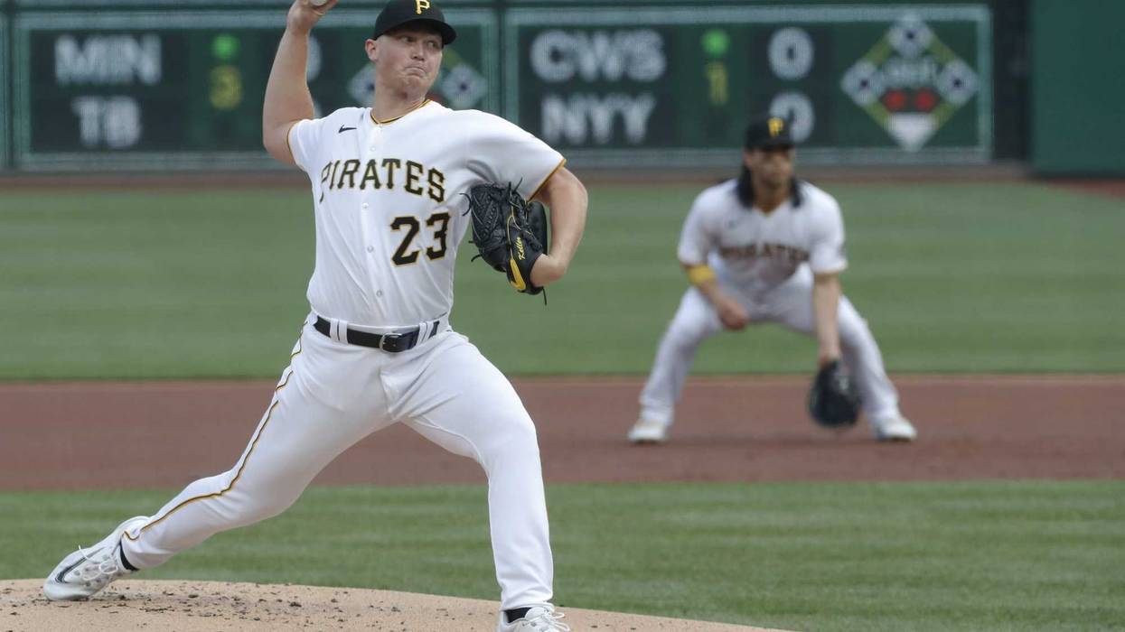 Pittsburgh Pirates starting pitcher Mitch Keller (23) delivers a pitch against the Oakland Athletics