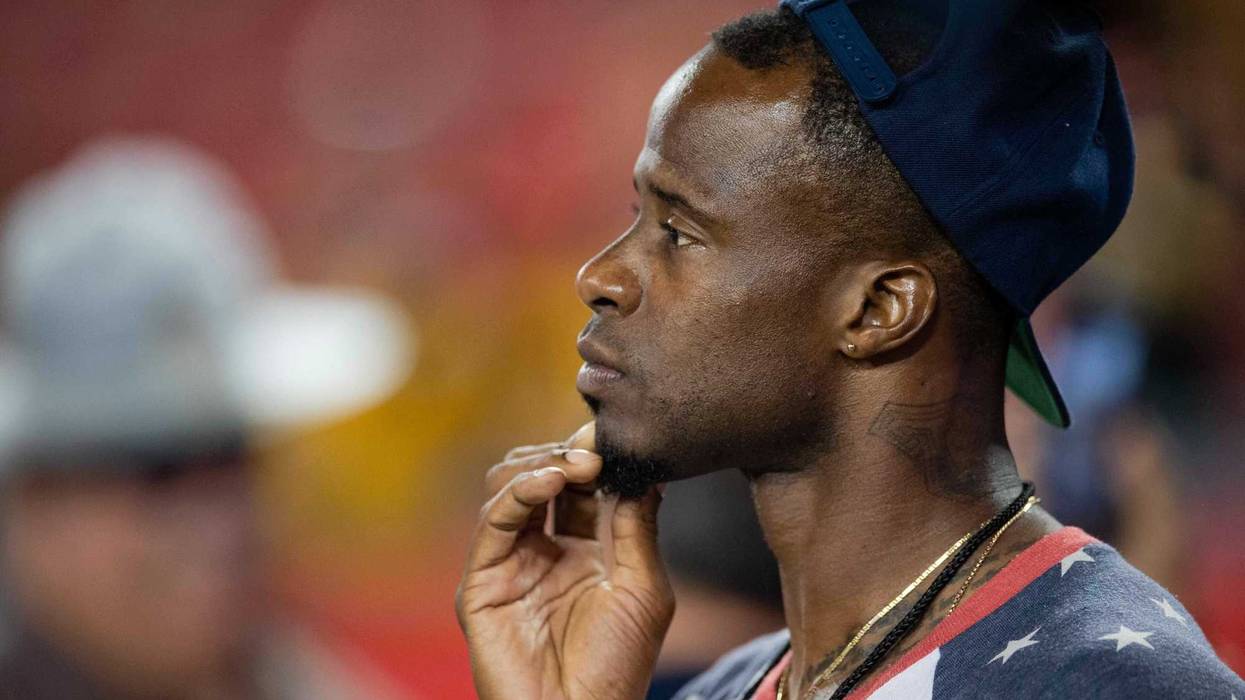 Pittsburgh Steelers former cornerback Ike Taylor looks on from the sideline prior to the game between the Pittsburgh Steelers and Tampa Bay Buccaneers