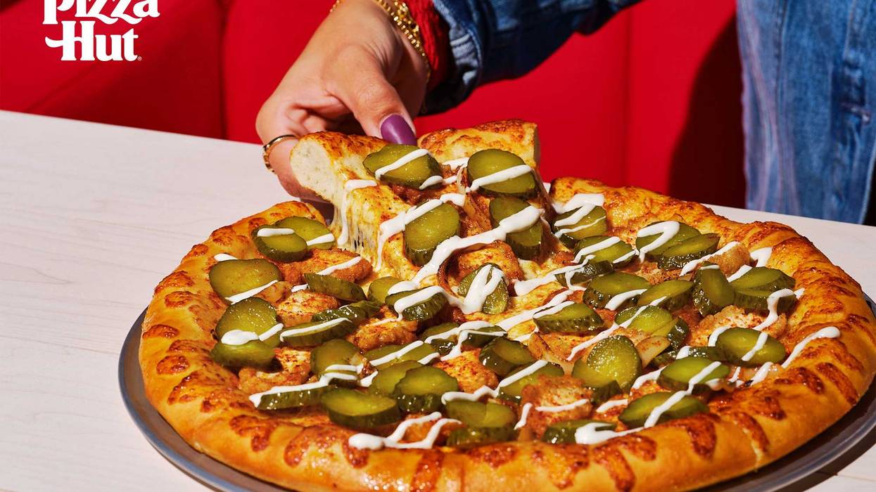 Pizza Hut's new pickle pizza.