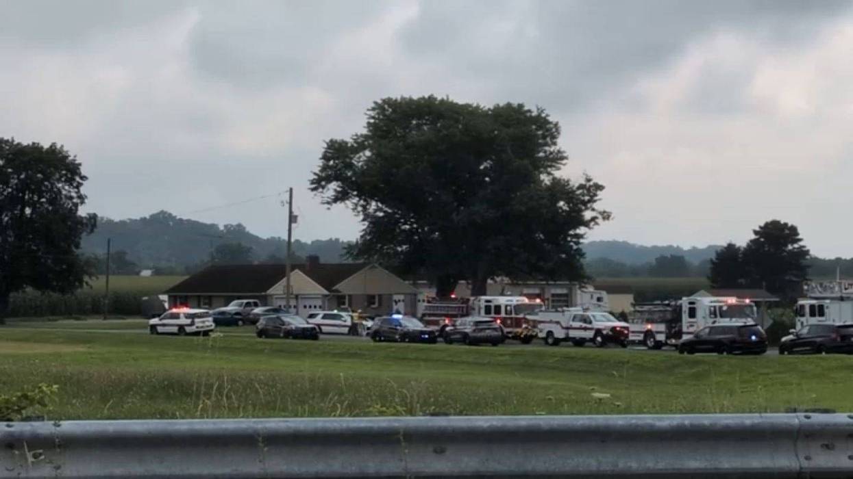 Plane crash scene