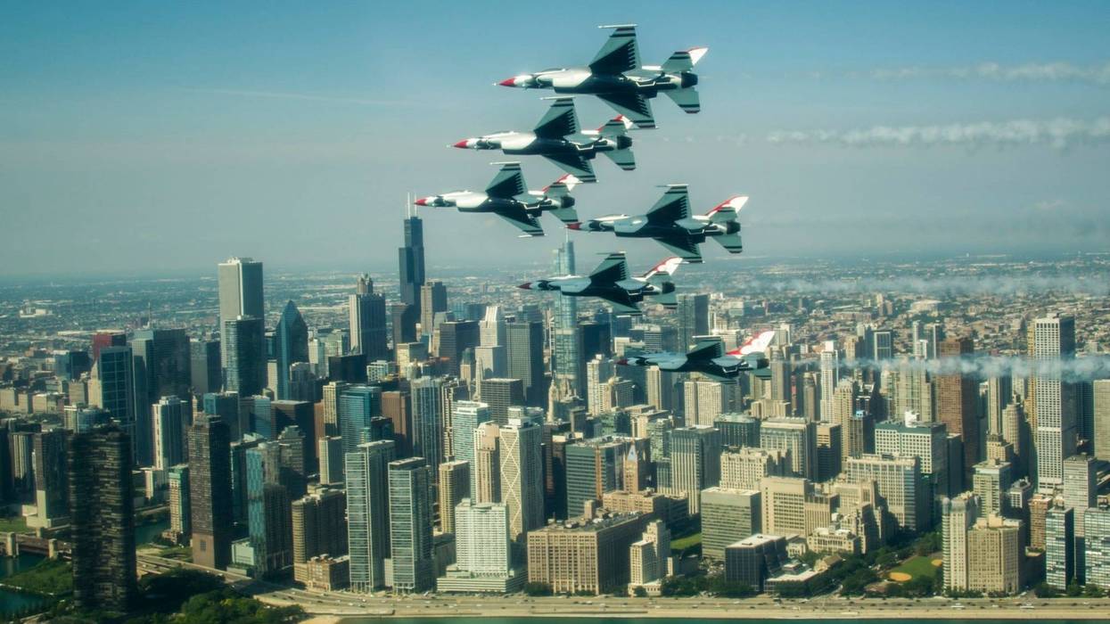 planes in sky at Air Show
