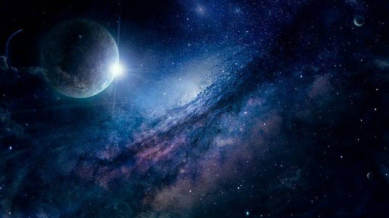 planet and nebula in space
