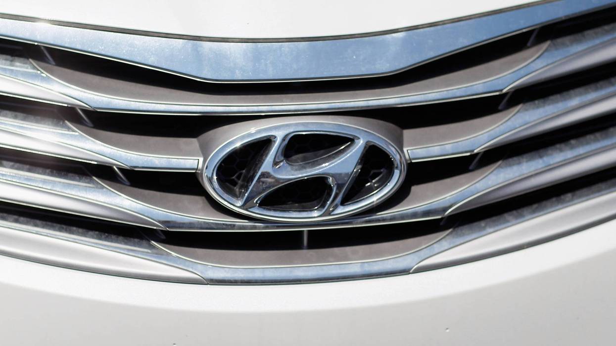 PLANTATION, FL - APRIL 03: The Hyundai logo is seen on the grille of a parked car on the sales lot at Rick Case Plantation Hyundai on April 3, 2012 in Plantation, Florida. Reports indicate that automakers expect to have sold more than 1.4 million vehicles in March, about 15 percent more than a year ago and the most since 2007.