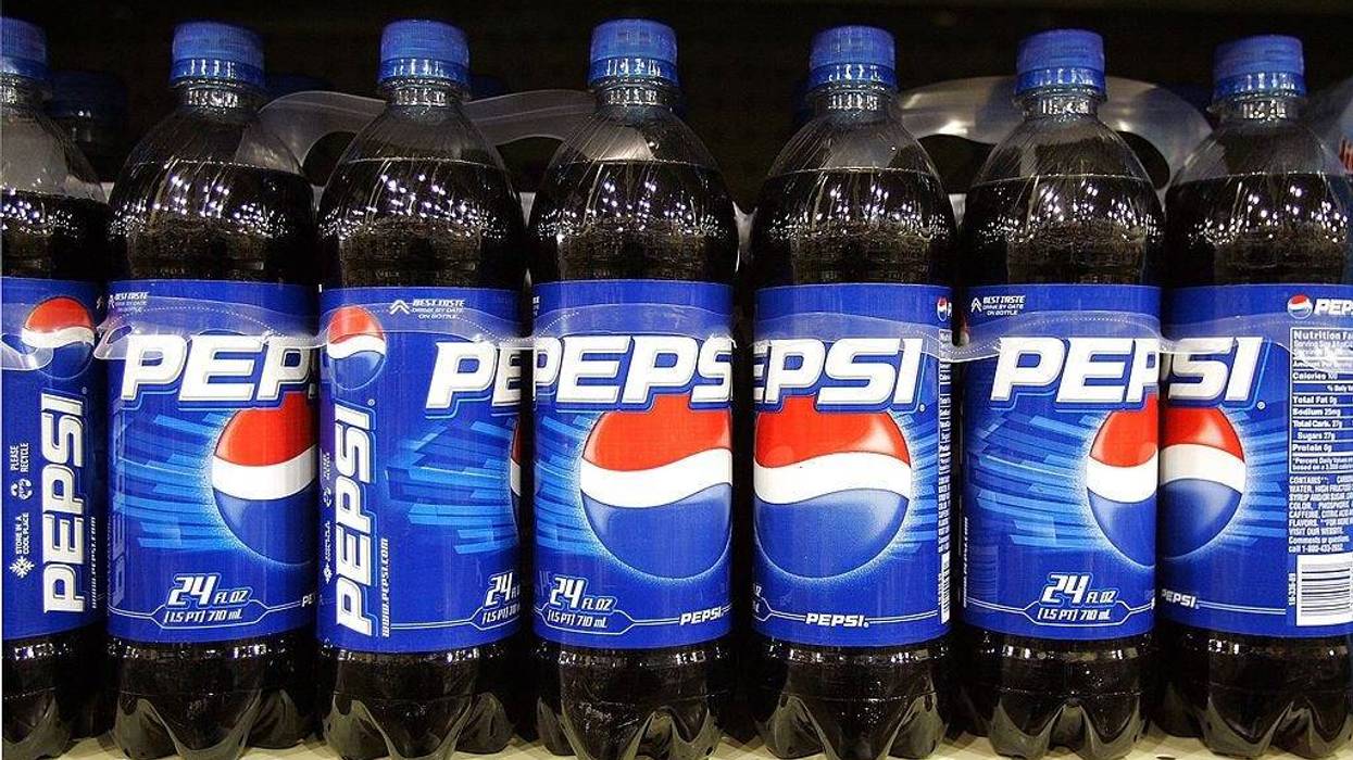 Plastic bottles of Pepsi are displayed on a store shelf on June 13, 2006 in Des Plaines, Illinois.