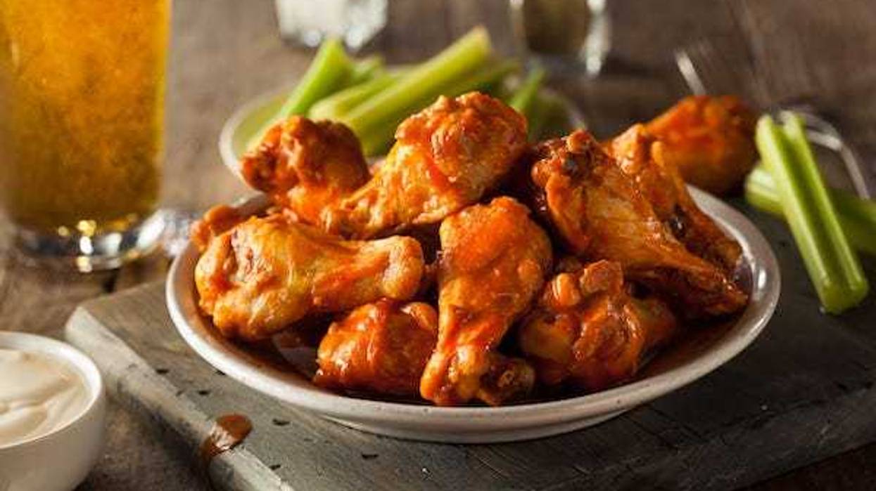 Plate of buffalo chicken wings
