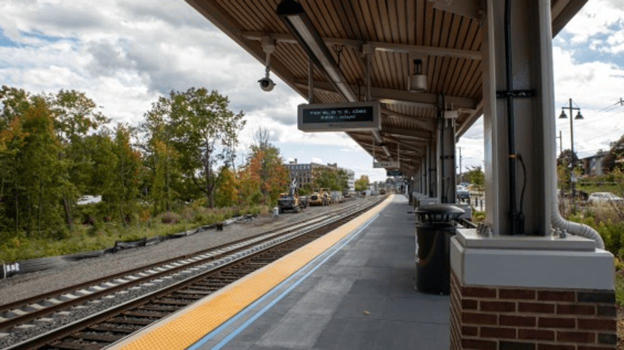 Platform at new train station in Windsor Locks