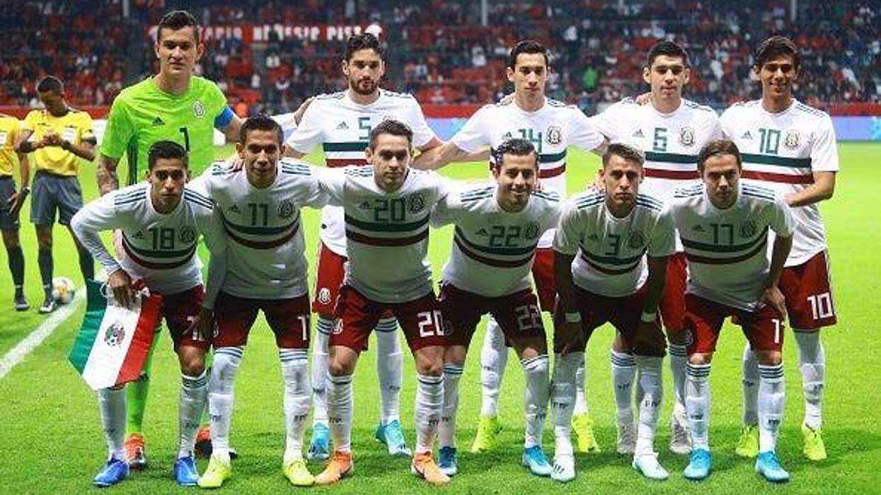 Players of Mexico pose for the team photo prior to the international friendly between Mexico and Trinidad & Tobago at Nemesio Diez Stadium on October 2, 2019 in Toluca, Mexico.