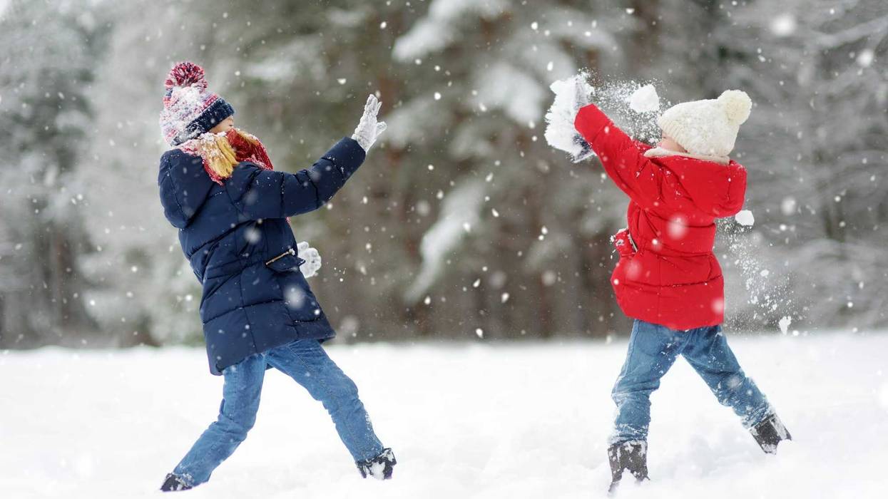 playing in the snow