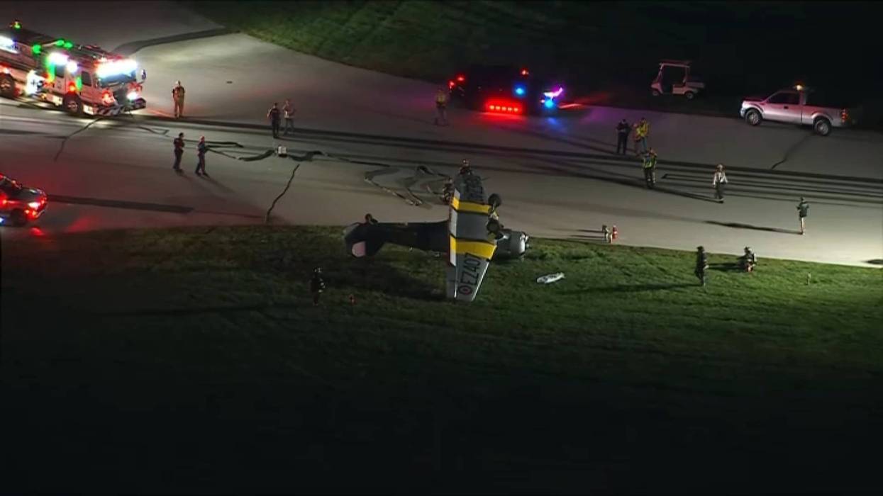 Police and fire arrive at the scene of a plane crash in Limerick on Wednesday, Sept. 9.