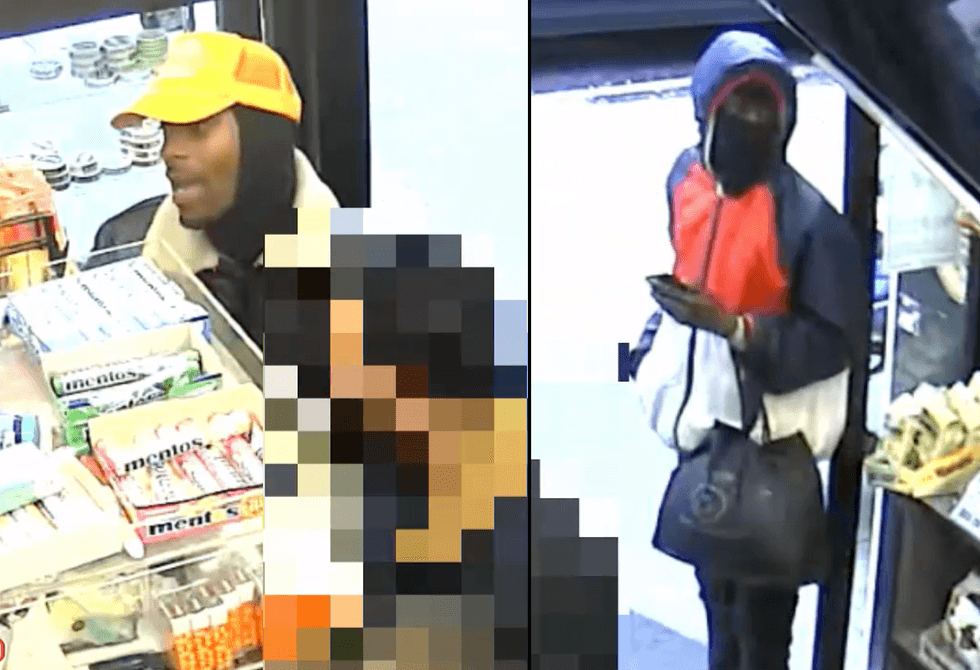 Police are looking to question two men in Monday afternoon