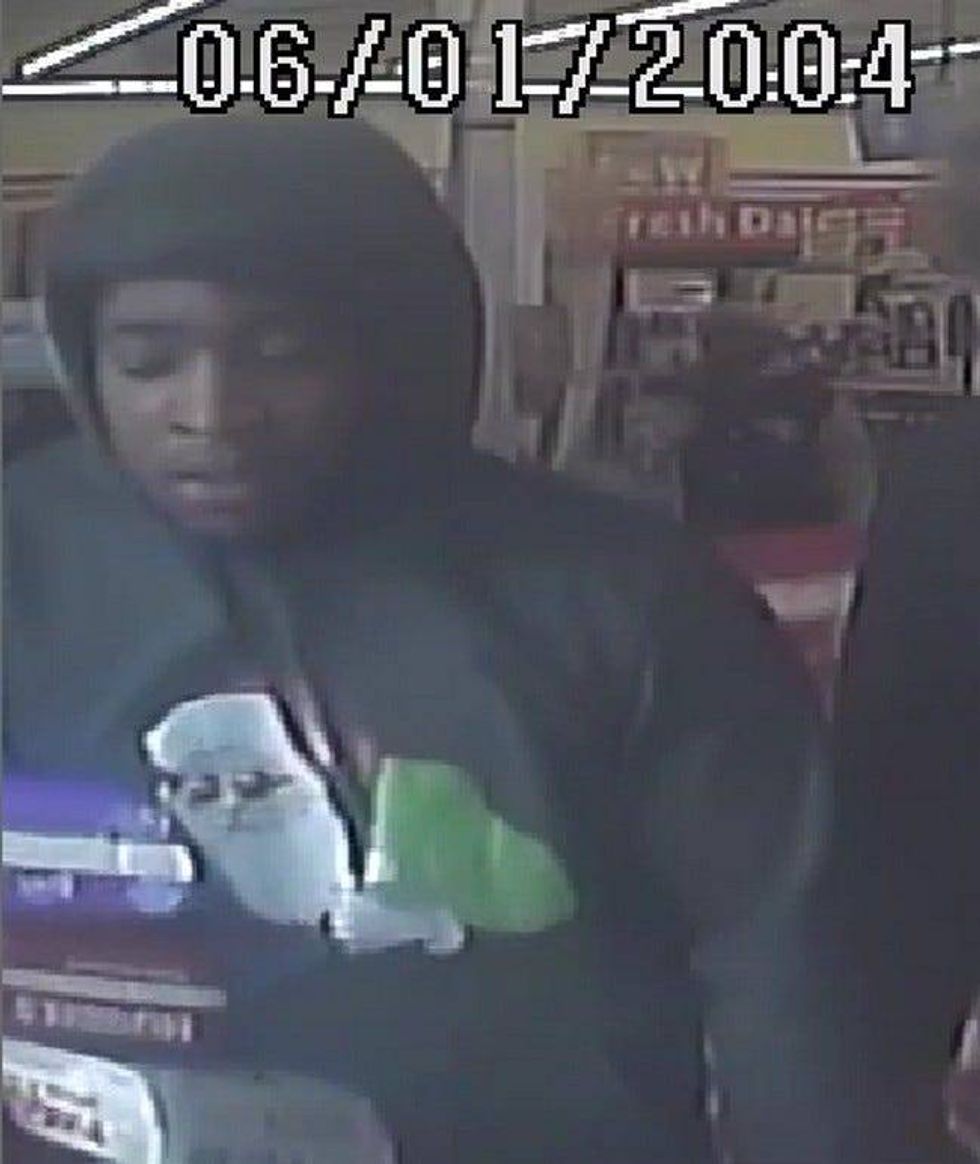 Police are on the hunt for two suspects accused of committing an armed robbery in Detroit on Friday, one of which was wearing a holiday-inspired hoodie during the alleged incident that will hopefully make him easy identify.