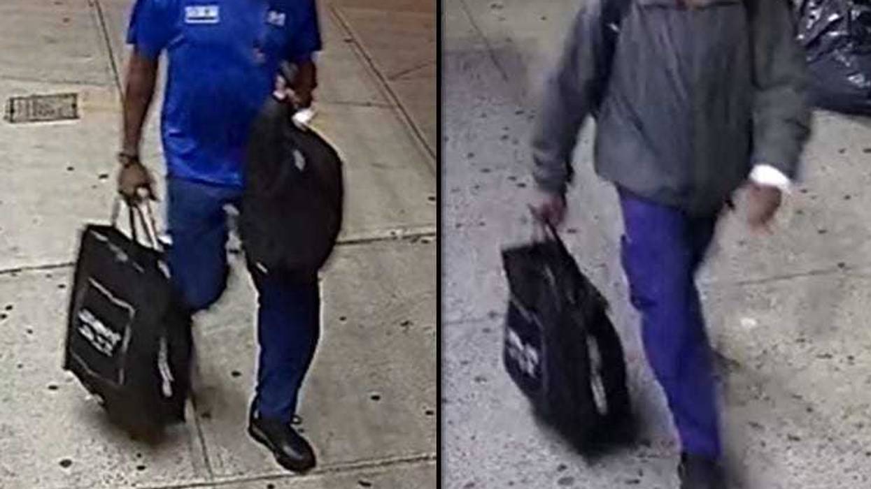 Police are searching for a man who used anti-gay slurs when he stabbed a fellow rider on a Bronx subway train over his loud music early Wednesday.