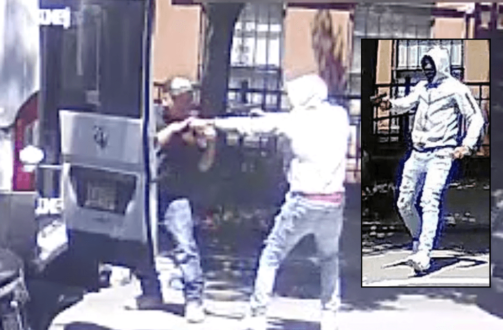Police are searching for a suspect after a man unloading a truck was shot in the leg and robbed of a $8,000 chain in East Harlem on Monday afternoon