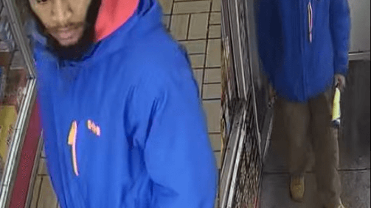 Police are searching for a suspect who appears to be holding the metal bat used in the attack