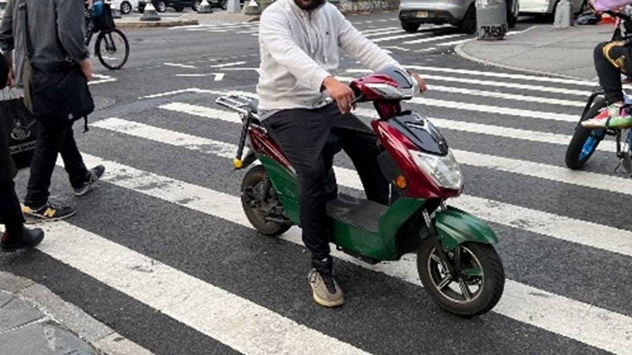 Police are searching for a suspect who they say struck a 2-year-old boy with a scooter on the Lower East Side on June 2 and fled the scene