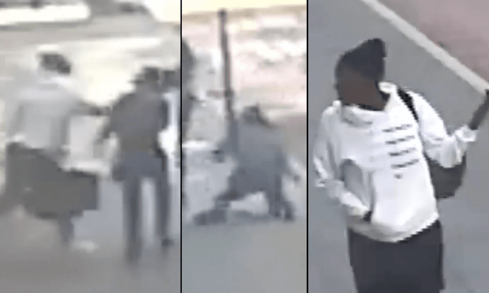 Police are searching for a woman who they say punched a 74-year-old woman in the face in an unprovoked assault in Midtown on Wednesday morning