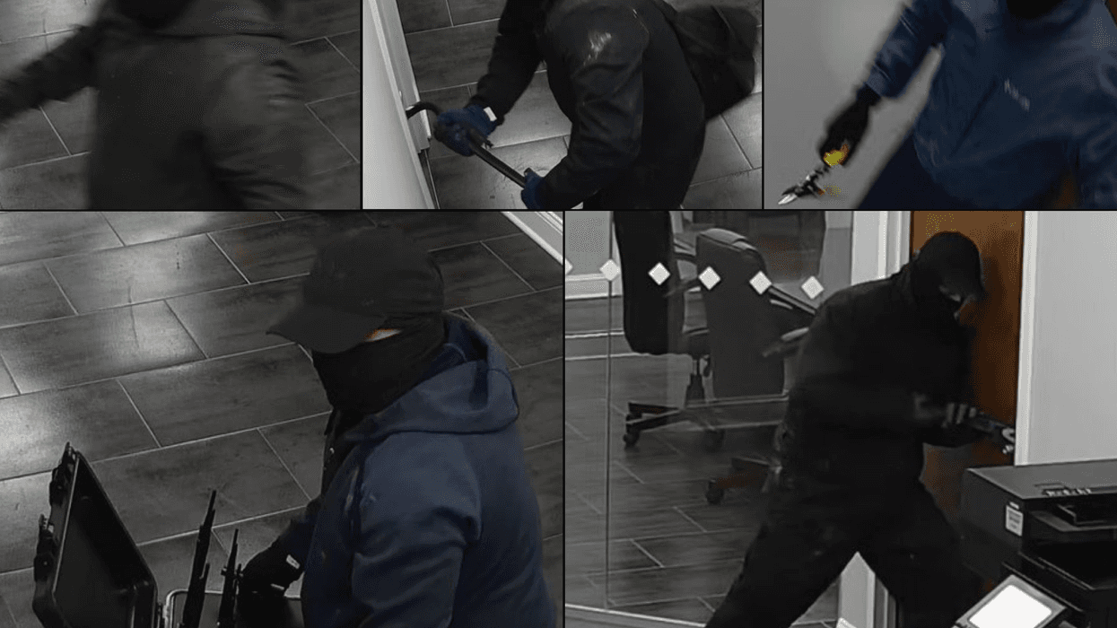 Police are searching for five suspects who raided a Staten Island watch business on Memorial Day