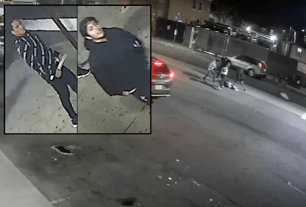 Police are searching for multiple suspects after a fight outside a Queens 7-Eleven on Oct. 9 left three men stabbed