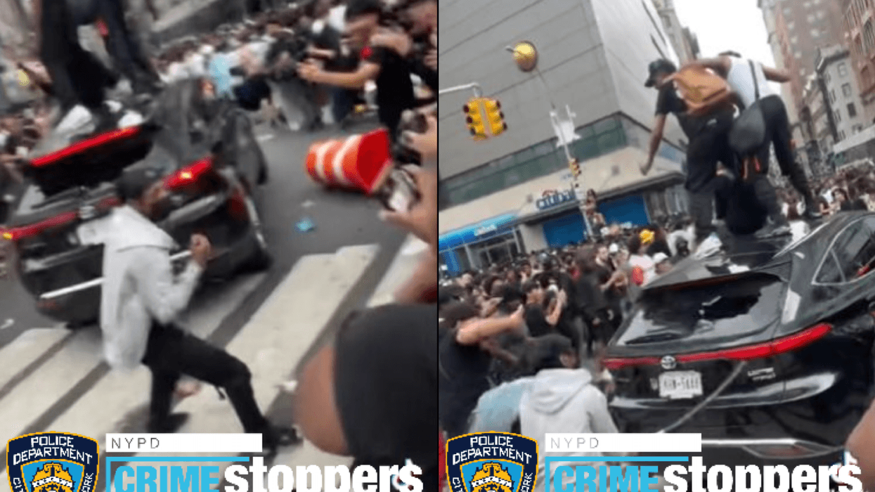 Police are searching for multiple suspects for destroying vehicles in the area of East 14th Street and Union Square East on Aug. 4